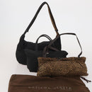 BOTTEGA VENETA Shoulder Bag Cotton jersey 3 Set Brown Black Auth bs35694-23