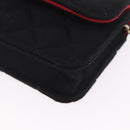 CHANEL Matelasse Chain Shoulder Bag Canvas Black Gold CC Auth bs35695SAM-15