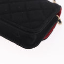 CHANEL Matelasse Chain Shoulder Bag Canvas Black Gold CC Auth bs35695SAM-17