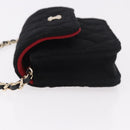 CHANEL Matelasse Chain Shoulder Bag Canvas Black Gold CC Auth bs35695SAM-4