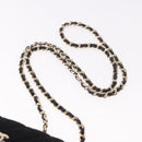 CHANEL Matelasse Chain Shoulder Bag Canvas Black Gold CC Auth bs35695SAM-8