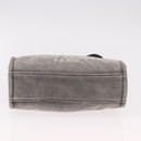 CHANEL Deauville Line Chain Tote Bag Canvas Gray Silver CC Auth bs35696-11