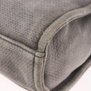 CHANEL Deauville Line Chain Tote Bag Canvas Gray Silver CC Auth bs35696-15