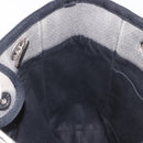 CHANEL Deauville Line Chain Tote Bag Canvas Gray Silver CC Auth bs35696-19