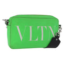 VALENTINO Shoulder Bag Leather Green Silver Auth bs35697-1