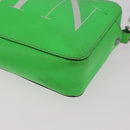 VALENTINO Shoulder Bag Leather Green Silver Auth bs35697-14