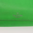 VALENTINO Shoulder Bag Leather Green Silver Auth bs35697-17