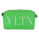 VALENTINO Shoulder Bag Leather Green Silver Auth bs35697-13