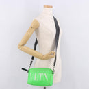 VALENTINO Shoulder Bag Leather Green Silver Auth bs35697-20