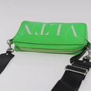 VALENTINO Shoulder Bag Leather Green Silver Auth bs35697-6