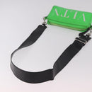 VALENTINO Shoulder Bag Leather Green Silver Auth bs35697-7