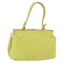 Miu Miu Hand Pouch Leather Green Gold Auth bs35699A-1