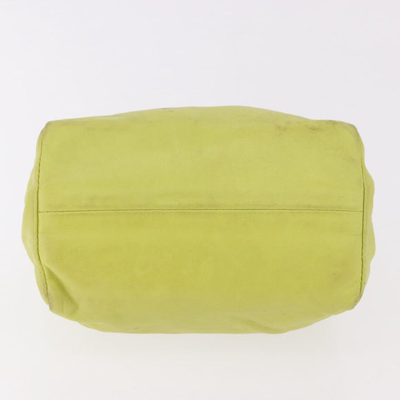 Miu Miu Hand Pouch Leather Green Gold Auth bs35699A