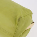Miu Miu Hand Pouch Leather Green Gold Auth bs35699A-16