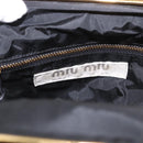 Miu Miu Hand Pouch Leather Green Gold Auth bs35699A-18