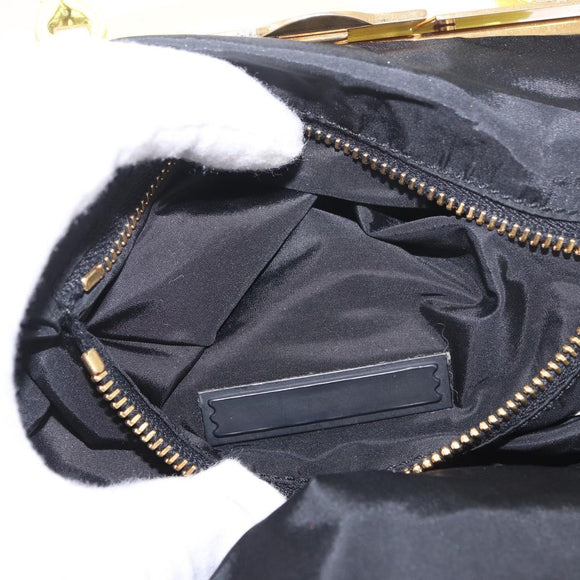 Miu Miu Hand Pouch Leather Green Gold Auth bs35699A
