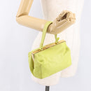 Miu Miu Hand Pouch Leather Green Gold Auth bs35699A-23