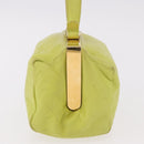 Miu Miu Hand Pouch Leather Green Gold Auth bs35699A-3
