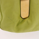 Miu Miu Hand Pouch Leather Green Gold Auth bs35699A-4