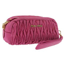 Miu Miu Matelasse Pouch Nylon Pink Gold Auth bs35700-1