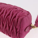 Miu Miu Matelasse Pouch Nylon Pink Gold Auth bs35700-14