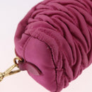 Miu Miu Matelasse Pouch Nylon Pink Gold Auth bs35700-15