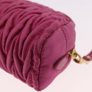 Miu Miu Matelasse Pouch Nylon Pink Gold Auth bs35700-16