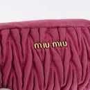 Miu Miu Matelasse Pouch Nylon Pink Gold Auth bs35700-17