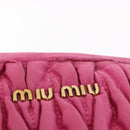 Miu Miu Matelasse Pouch Nylon Pink Gold Auth bs35700-9