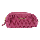 Miu Miu Matelasse Pouch Nylon Pink Gold Auth bs35700-13