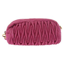Miu Miu Matelasse Pouch Nylon Pink Gold Auth bs35700-2