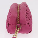 Miu Miu Matelasse Pouch Nylon Pink Gold Auth bs35700-3