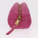 Miu Miu Matelasse Pouch Nylon Pink Gold Auth bs35700-4