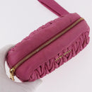Miu Miu Matelasse Pouch Nylon Pink Gold Auth bs35700-6