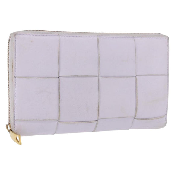 BOTTEGA VENETA MAXI INTRECCIATO Long Wallet Leather Purple Gold Auth bs35701