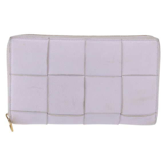 BOTTEGA VENETA MAXI INTRECCIATO Long Wallet Leather Purple Gold Auth bs35701