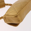 CHANEL Matelasse Chain Pouch Lamb Skin Gold CC Auth bs35703V-17