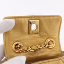 CHANEL Matelasse Chain Pouch Lamb Skin Gold CC Auth bs35703V-19