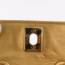 CHANEL Matelasse Chain Pouch Lamb Skin Gold CC Auth bs35703V-21