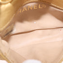 CHANEL Matelasse Chain Pouch Lamb Skin Gold CC Auth bs35703V-11