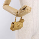 CHANEL Matelasse Chain Pouch Lamb Skin Gold CC Auth bs35703V-25
