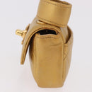 CHANEL Matelasse Chain Pouch Lamb Skin Gold CC Auth bs35703V-3