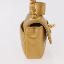 CHANEL Matelasse Chain Pouch Lamb Skin Gold CC Auth bs35703V-4