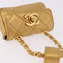 CHANEL Matelasse Chain Pouch Lamb Skin Gold CC Auth bs35703V-6