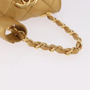 CHANEL Matelasse Chain Pouch Lamb Skin Gold CC Auth bs35703V-7