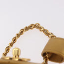CHANEL Matelasse Chain Pouch Lamb Skin Gold CC Auth bs35703V-14