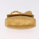CHANEL Matelasse Chain Pouch Lamb Skin Gold CC Auth bs35703V-5