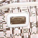 Salvatore Ferragamo Hand Bag PVC Leather White Silver Auth bs35706-17