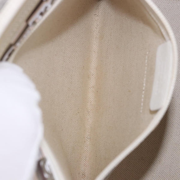 Salvatore Ferragamo Hand Bag PVC Leather White Silver Auth bs35706