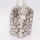 Salvatore Ferragamo Hand Bag PVC Leather White Silver Auth bs35706-3